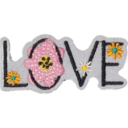 Grey Pink Yellow Black Outline Text LOVE I/O