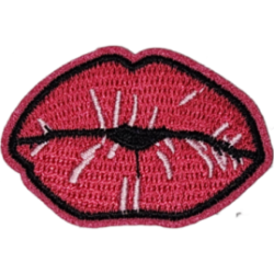 Pink Black Outline Lips with Highlights I/O