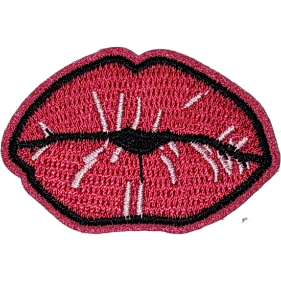 Pink Black Outline Lips with Highlights I/O