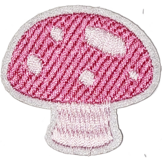 Pink White Outline Mushroom with Dots I/O