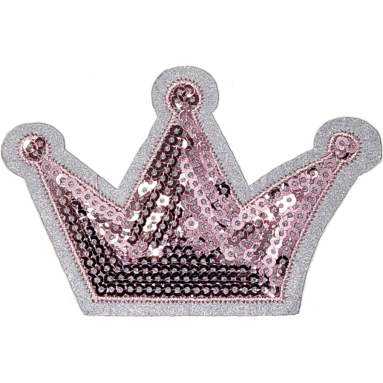 Pink Silver Black Outline Crown with Sequin Detail I/O