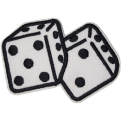 White Black Outline Dice with Dots I/O