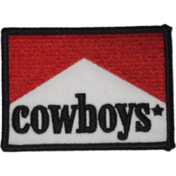 Red White Black Outline Patch with Text COWBOYS I/O