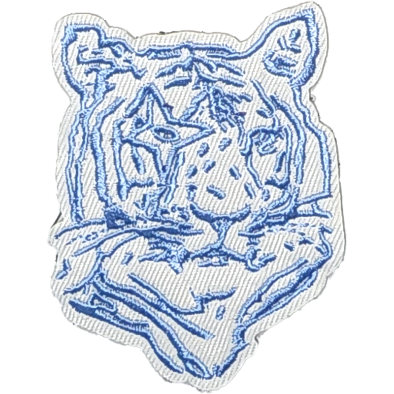 White Blue Outline Tiger I/O