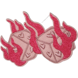 Pink Red Outline Flames with Hearts I/O