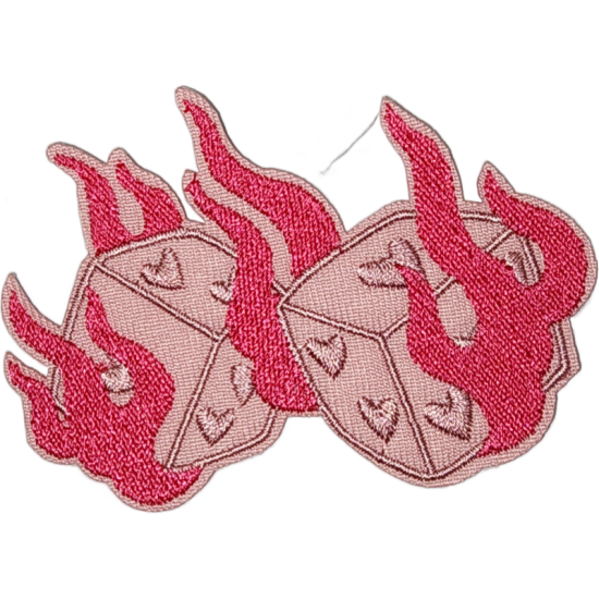 Pink Red Outline Flames with Hearts I/O