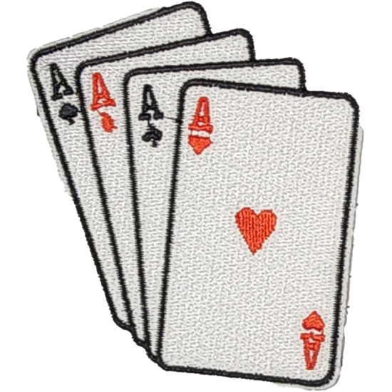 White Black Outline Playing Cards with Red Heart I/O