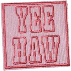 Pink Red Outline Text YEE HAW I/O