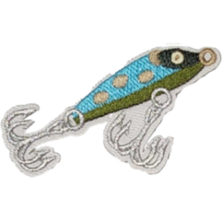 Blue Green Beige Black Outline Lure with Hooks I/O