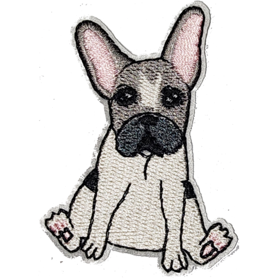 Beige Black Gray Pink Outline French Bulldog with Cute Expression I/O