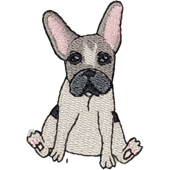 Beige Gray Black Pink Outline Dog with Sitting Pose I/O