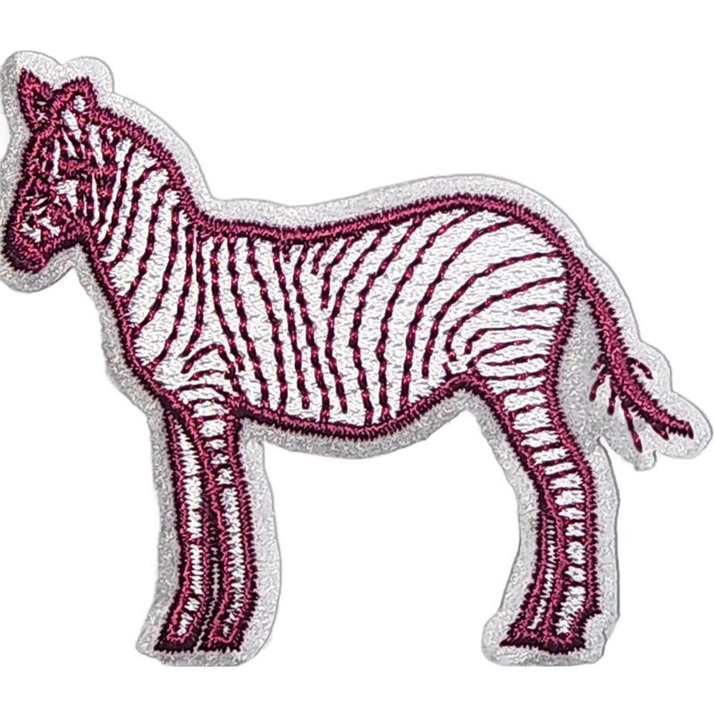 White Red Outline Zebra with Stripes I/O