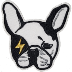 White Black Yellow Lightning Bolt French Bulldog I/O
