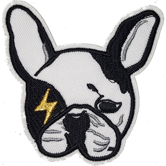 White Black Yellow Lightning Bolt French Bulldog I/O