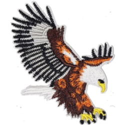 Brown Orange Black White Yellow Outline Eagle with Wings I/O