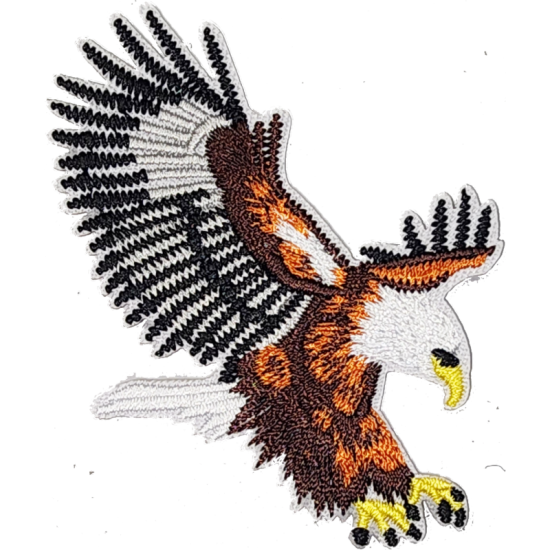 Brown Orange Black White Yellow Outline Eagle with Wings I/O