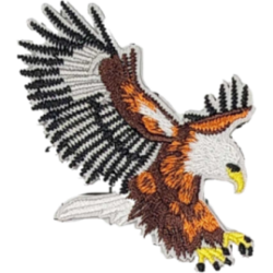 White Brown Orange Black Outline Eagle with Wings I/O