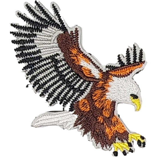 White Brown Orange Black Outline Eagle with Wings I/O
