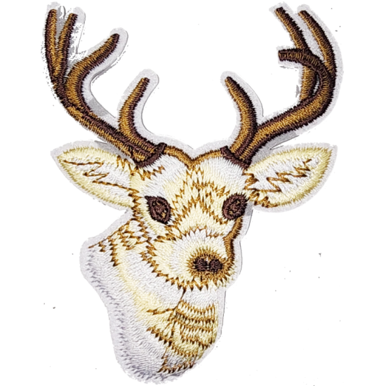 Cream Brown Black Outline Deer with Antlers I/O