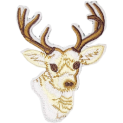 White Tan Brown Outline Deer with Antlers I/O