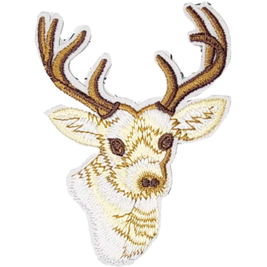 White Tan Brown Outline Deer with Antlers I/O