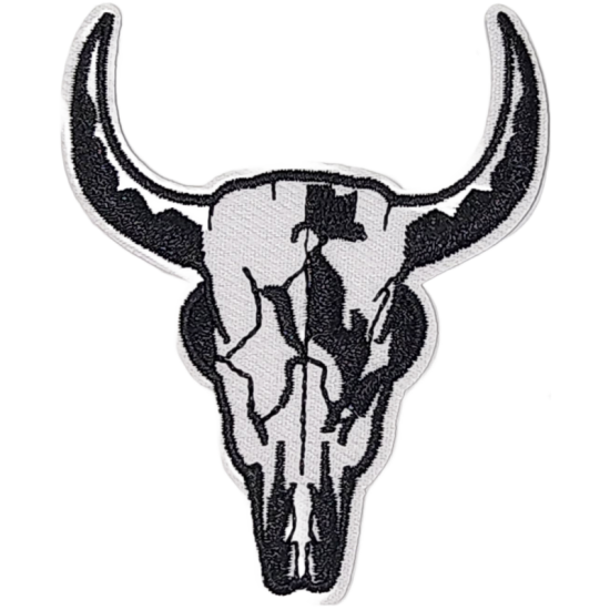 White Black Outline Skull I/O