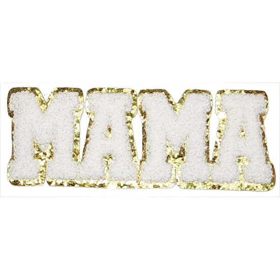 White Gold Outline Text MAMA I/O