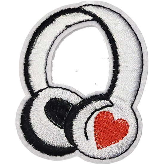 White Black Outline Heart with Red Heart I/O