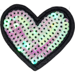 Black Pink Green Ombre Heart with Sequins I/O