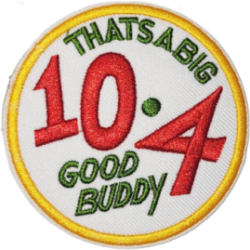 White Red Green Yellow Outline Text THATS A BIG 10.4 GOOD BUDDY I/O