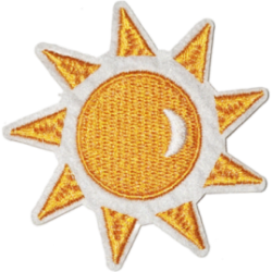 Orange White Outline Sun with Rays I/O