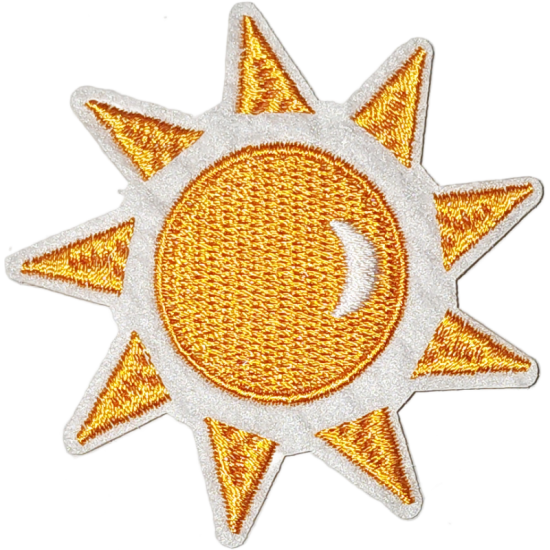 Orange White Outline Sun with Rays I/O