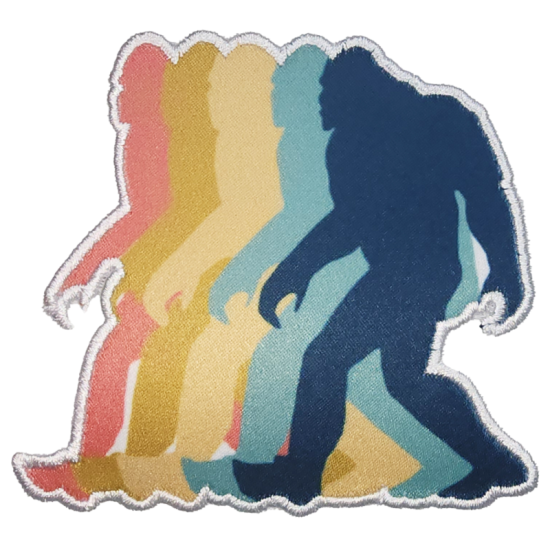Pink Beige Yellow Blue Green Gradient Bigfoot with White Outline I/O