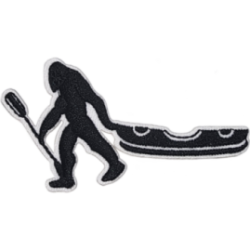 Black White Outline Bigfoot with Kayak I/O