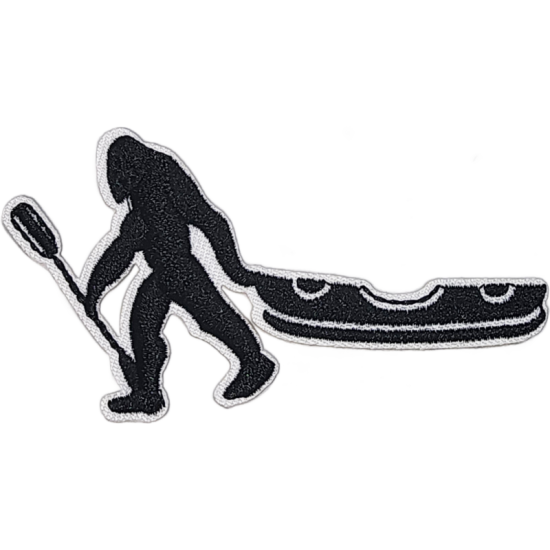 Black White Outline Bigfoot with Kayak I/O