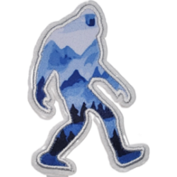 Light Blue Dark Blue Black Outline Yeti with Mountain Design I/O