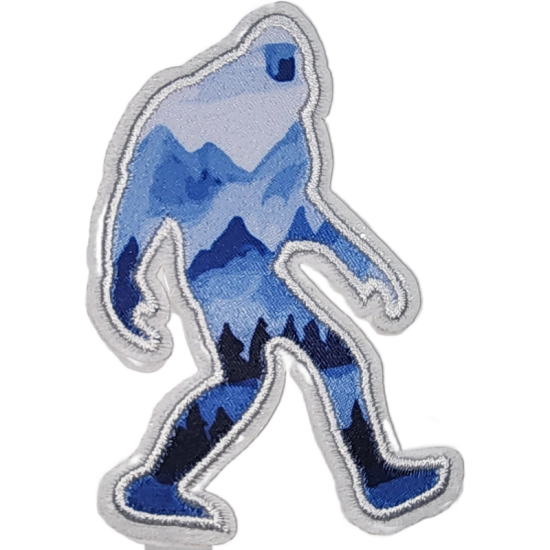 Light Blue Dark Blue Black Outline Yeti with Mountain Design I/O