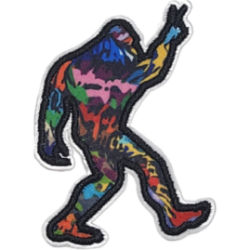 Black Multicolor Gradient Bigfoot with Rock On Pose I/O