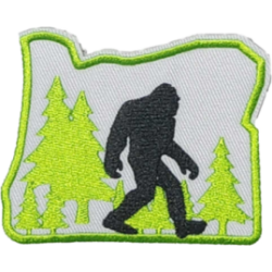 Gray Green Outline Bigfoot with Trees I/O
