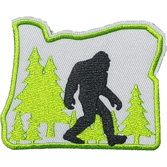 Gray Green Outline Bigfoot with Trees I/O