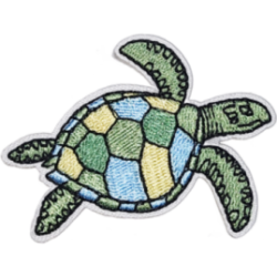 Green Yellow Blue Outline Turtle with Text ED I/O