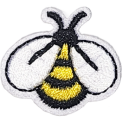 White Yellow Black Outline Bee with Wings I/O