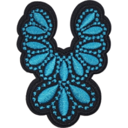 Blue Black Outline Butterfly with Decorative Stitch I/O