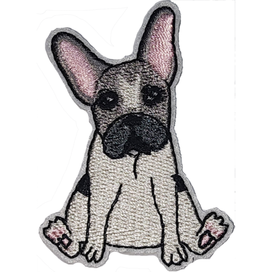 Cream Black Pink Outline Dog with Sitting Position I/O