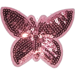 Pink Purple Outline Butterfly with Sequins I/O