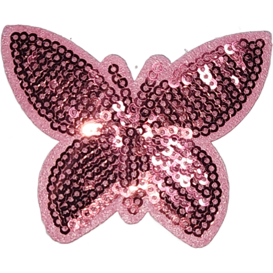 Pink Purple Outline Butterfly with Sequins I/O