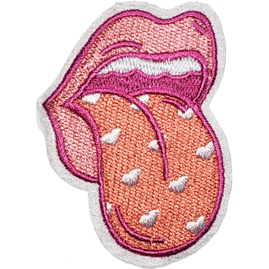 Pink Orange White Outline Lips with Tongue I/O
