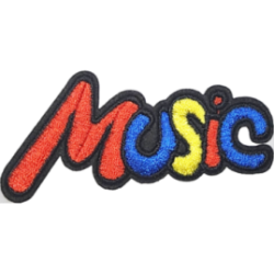 Red Yellow Blue Outline Music with Text I/O