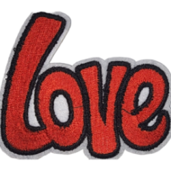 Red Black Outline Text LOVE I/O