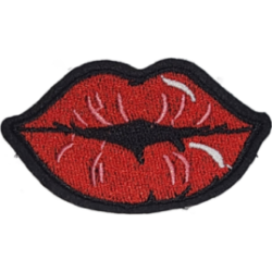 Red Black Outline Lips with Highlight I/O